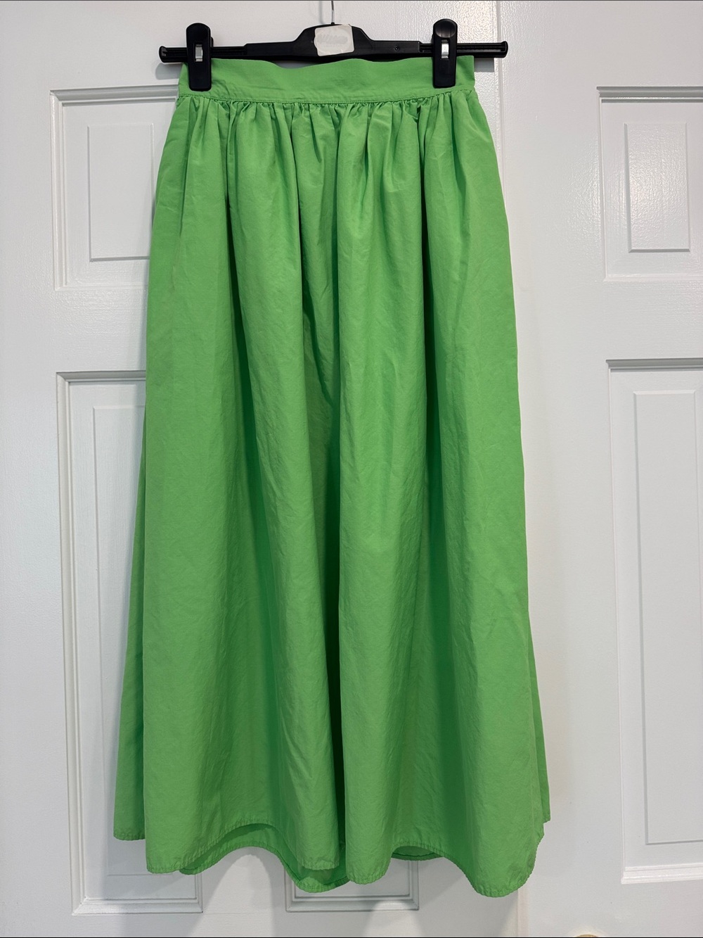 H&M Lime Green Midi A-Line Skirt